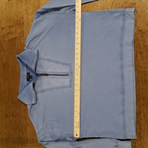 J. Crew Light Blue Crop Half Zip Pullover Lightweight Sweatshirt Large - Picture 7 of 10